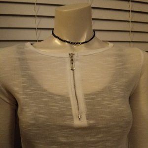 Zip up or Down White Top